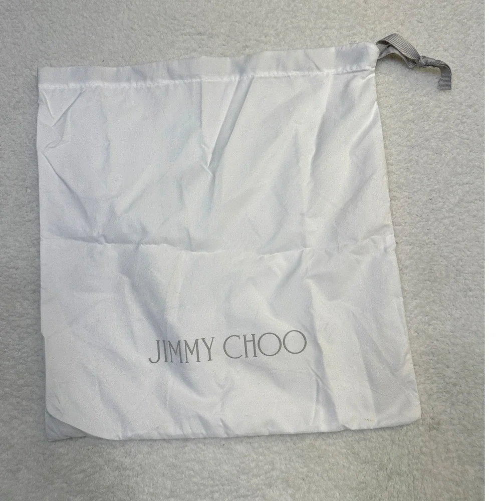 Jimmy Choo White‎ Dust Bag Pouch Made in Italy Polyester 13